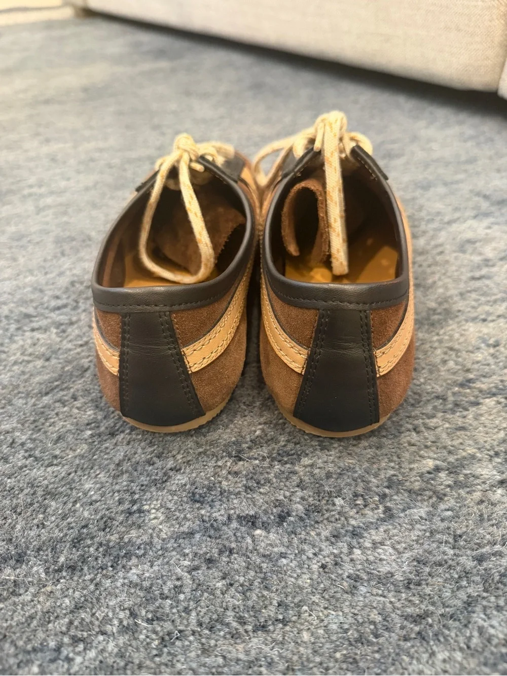 Dries Van Noten Brown Suede Sneakers with Tan and Black Accents